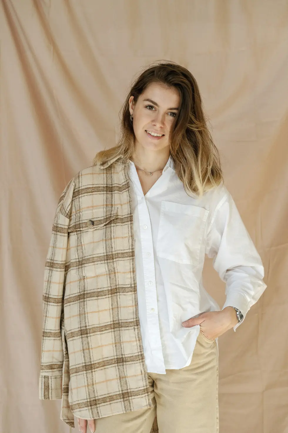 Sand Checkered Shirt